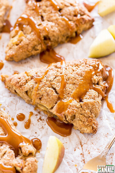 apple salted caramel scones