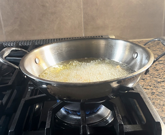 hot oil in a kadai